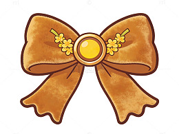 金色绒毛蝴蝶结