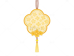 金色花卉挂饰图案