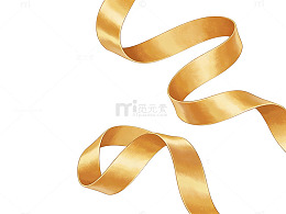 金色飘带装饰图案
