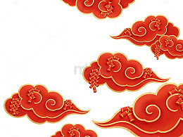 红金祥云烟花图案
