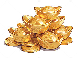 金色元宝堆叠图案