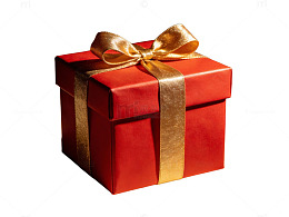 红色礼盒金色丝带