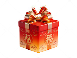 新春礼盒烟花贺卡