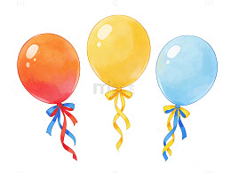 彩色气球卡通插画