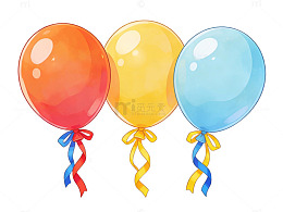 彩色气球卡通插画