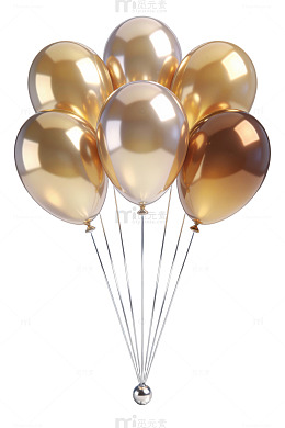 金色气球光影效果