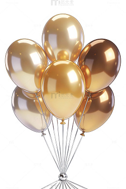 金色气球簇装饰
