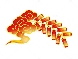 红色烟花祥云图案