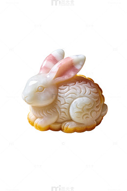 玉雕兔子摆件