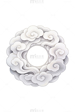 祥云纹圆形边框