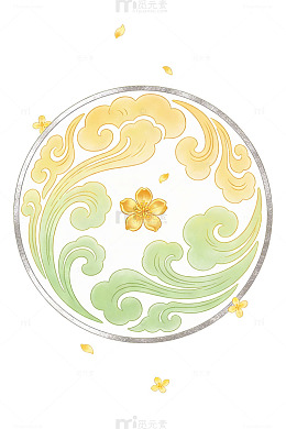 古典云纹花卉图案