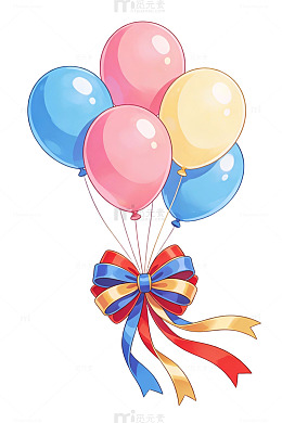 彩色气球蝴蝶结