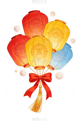 灯笼福字新年海报