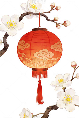 红灯笼梅花图