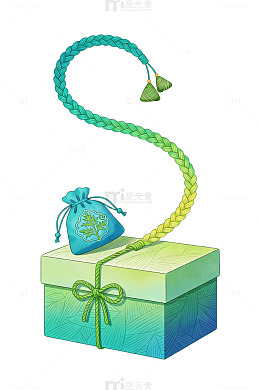 端午粽子礼盒插画