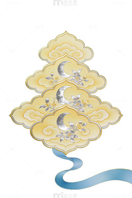 古典云纹月亮飘带