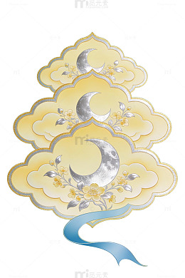 古典云纹月亮花