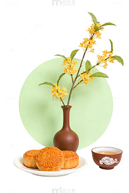 中秋桂花月饼图
