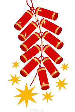 红色鞭炮烟花素材