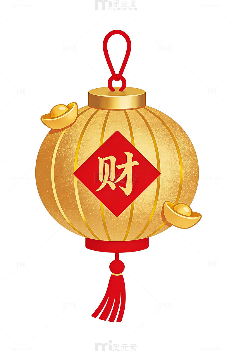 金色灯笼财字图