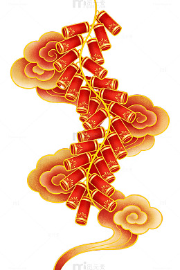红金烟花祥云图案