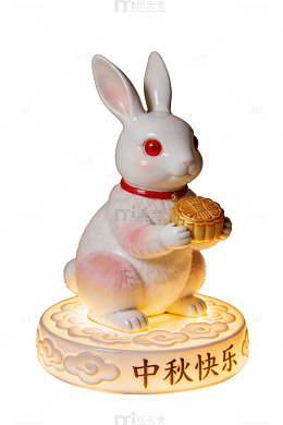 中秋玉兔月饼摆件