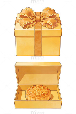 中秋月饼礼盒插画