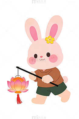 卡通兔子提花灯