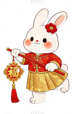 卡通兔子福字挂饰