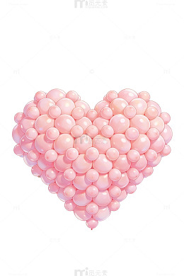 粉色气球心形图案