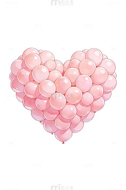 粉色气球心形图案
