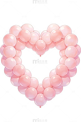 粉色气球心形图案