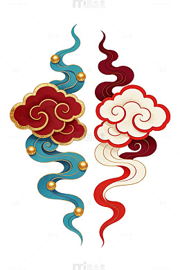 红蓝祥云纹样设计