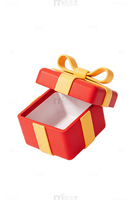 红色礼盒卡通图