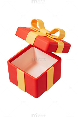 红色礼盒彩带装饰