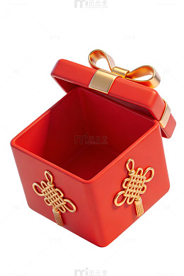 红色礼盒配中国结