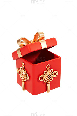 红色礼盒中国结