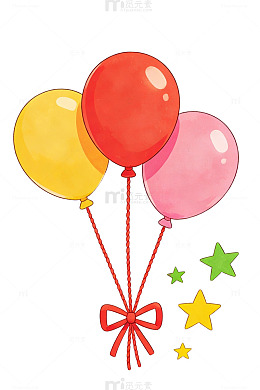 彩色气球卡通插画