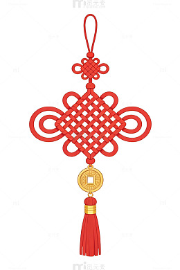 红色中国结挂饰