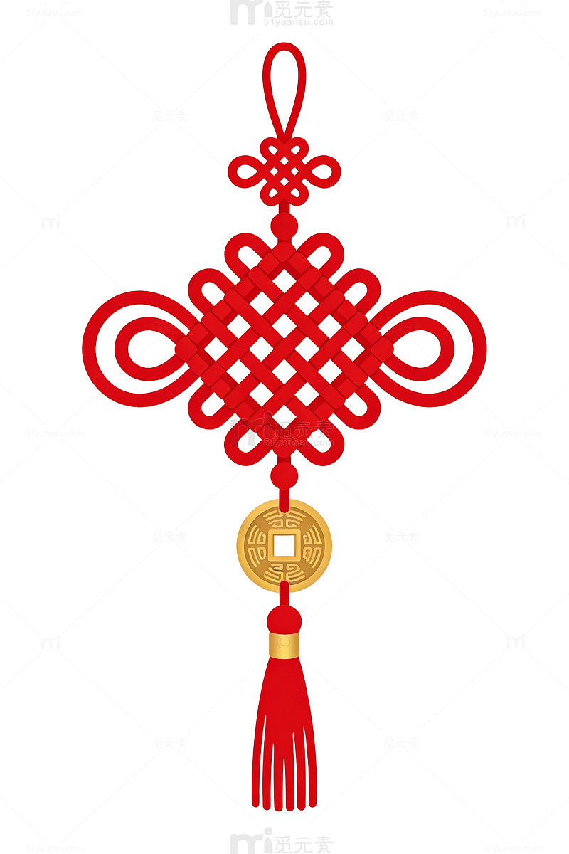 红色中国结挂饰