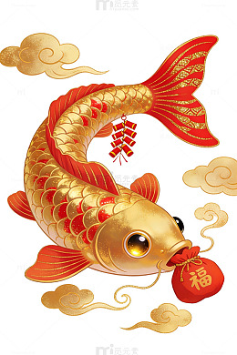 金红锦鲤福袋图