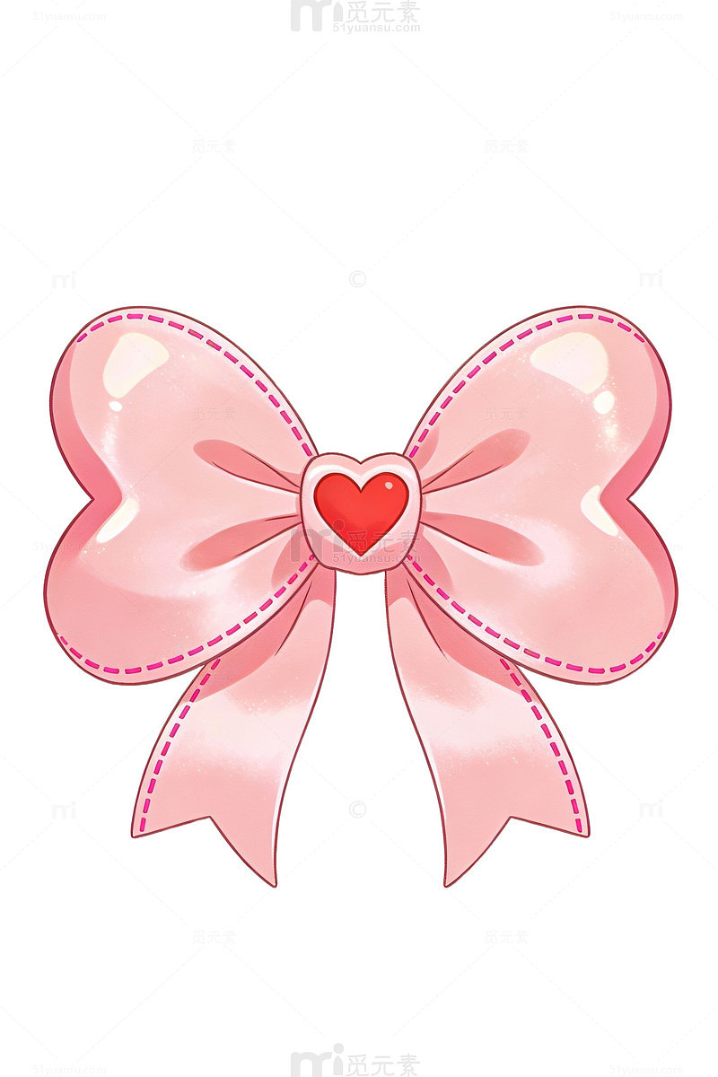 粉色爱心蝴蝶结