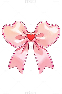粉色爱心蝴蝶结
