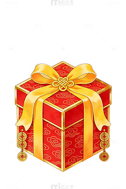 红色礼盒烟花背景