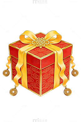 红色礼盒烟花背景