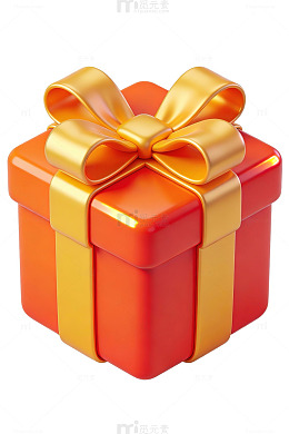 红色礼盒金色蝴蝶结