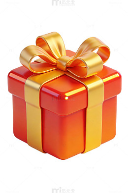 红色礼盒金色蝴蝶结