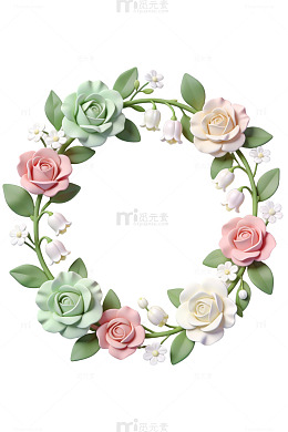 清新玫瑰花环