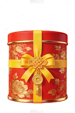 红金花盒烟花背景