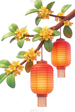 灯笼桂花枝挂饰